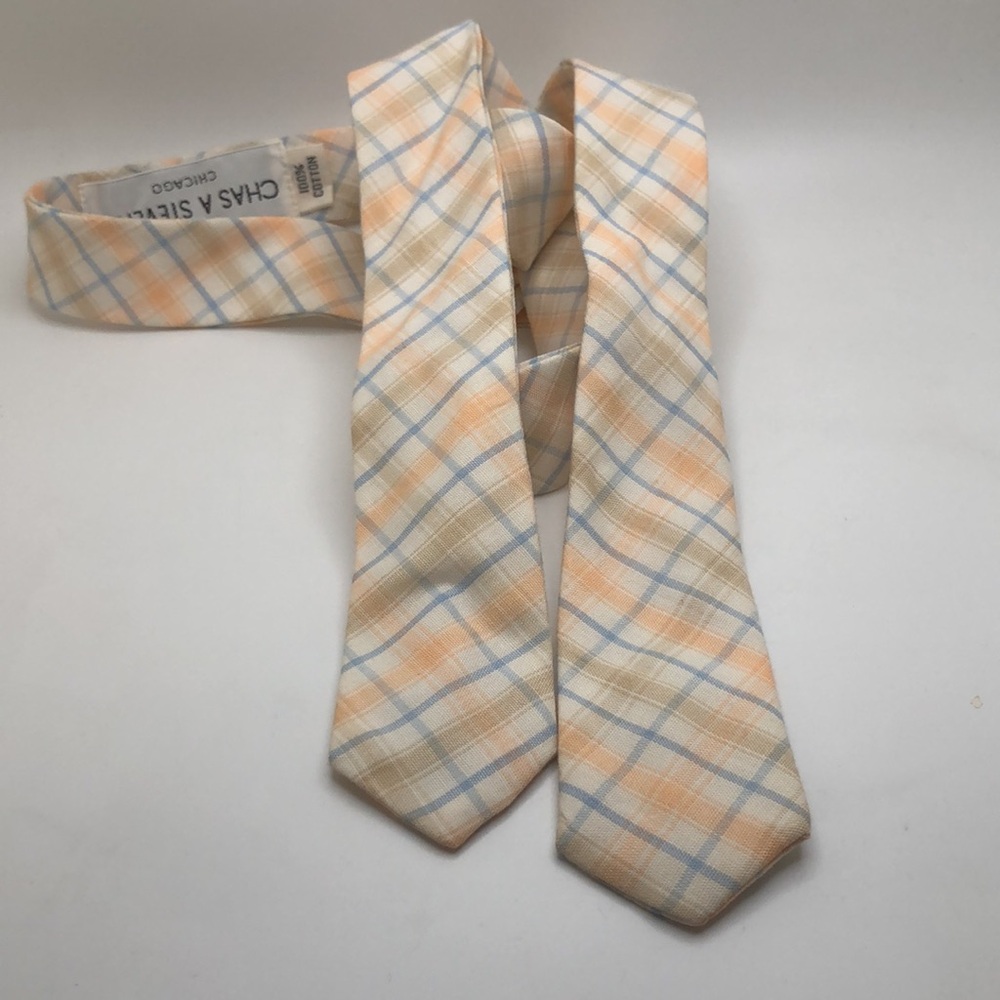 NWOT Chas A Stevens Chicago  Plaid Bow /Tie Accessory 100% Cotton VTG Retro